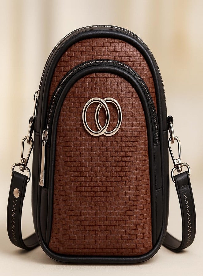 CULT FACTORY Designer Brown Leather Sling Bag for Women Stylish Mini Sling Bag for Women - Image 2